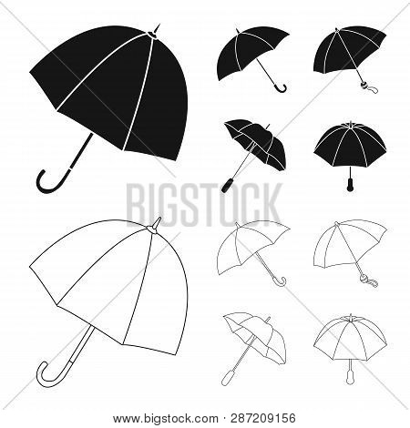 Vector Illustration Of Protection And Closed Logo. Set Of Protection And Rainy Stock Vector Illustra