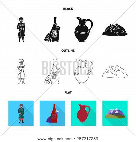 Vector Illustration Of Culture And Sightseeing Sign. Collection Of Culture And Originality Stock Vec