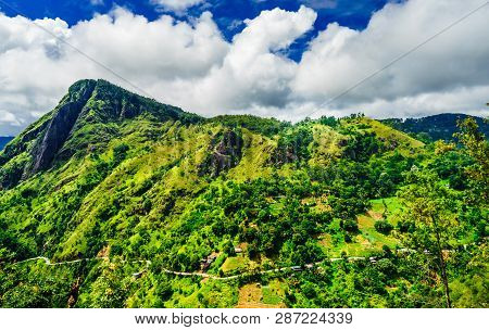Panoramic View From Little Adams Peak To Ella Rock In Ella, Sri Lanka.