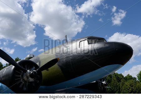 Moscow, Russia - June 20, 2018: Old Military Transport Aircraft Li-2 On Poklonnaya Hill In Moscow