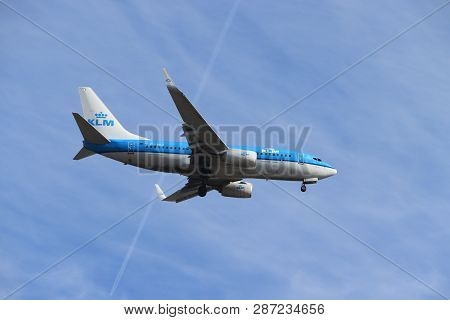 Amsterdam, The Netherlands - February, 24th 2019: Ph-bgu Klm Royal Dutch Airlines Boeing 737-700 App