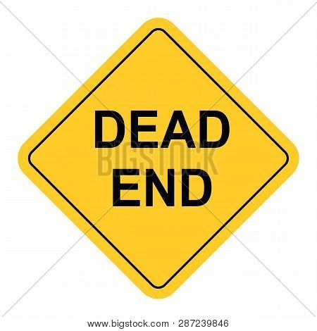 The Dead End Road Sign. Colorful Illustration.
