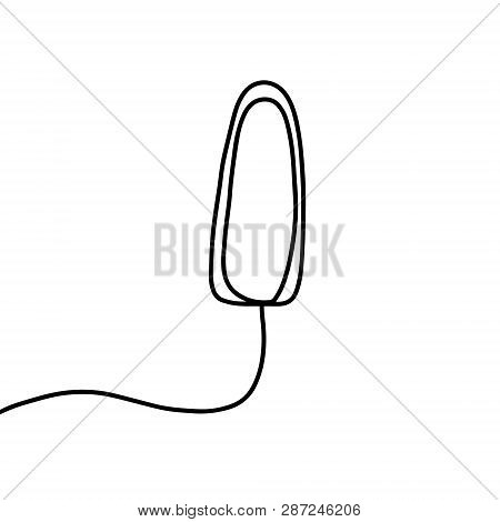 One Line Countour Hand Drawn Illustration Hygienic Tampon