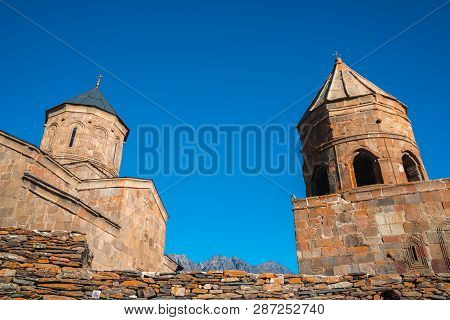 Gergeti Trinity Church In The Mountains Of The Caucasus