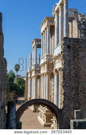 Classic Roman Amphitheater Located In Merida (spain)