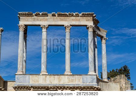 Classic Roman Amphitheater Located In Merida (spain)