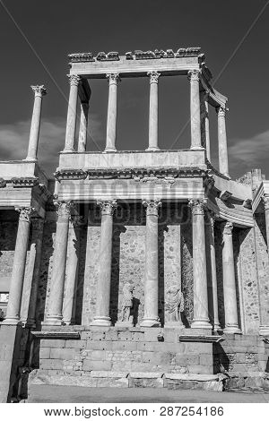 Classic Roman Amphitheater Located In Merida (spain)
