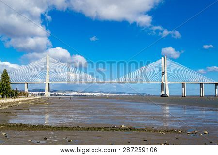 Vasco Da Gama Bridge In Lisbon