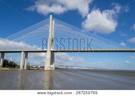 Vasco Da Gama Bridge In Lisbon