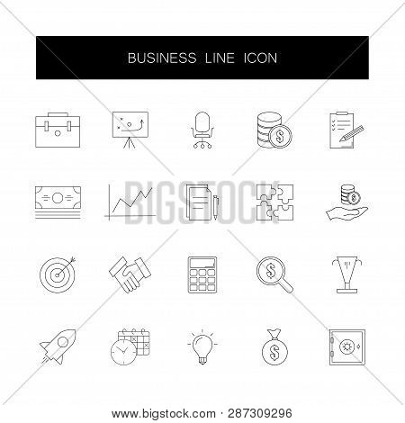 Line Icons Set. Business Pack. Vector Illustration