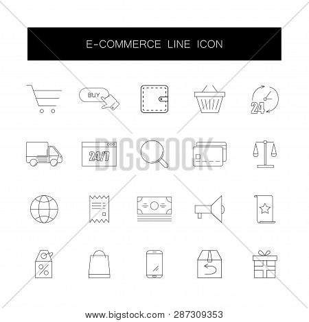 Line Icons Set. E-commerce Pack. Vector Illustration