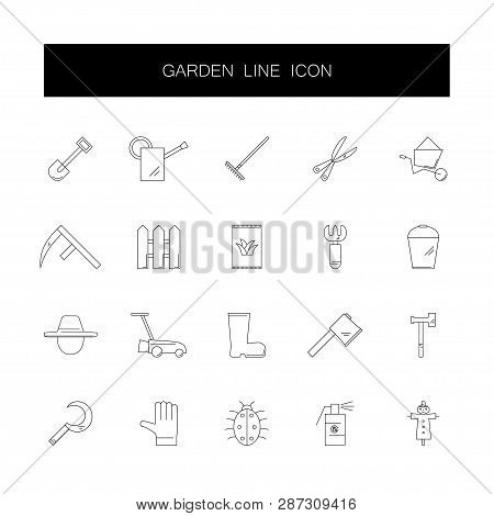 Line Icons Set. Garden Pack. Vector Illustration
