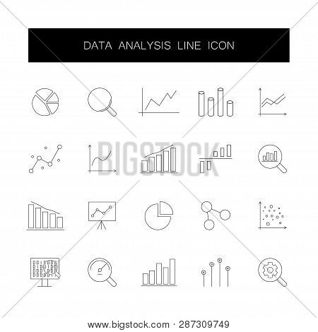 Line Icons Set. Data Analysis Pack. Vector Illustration
