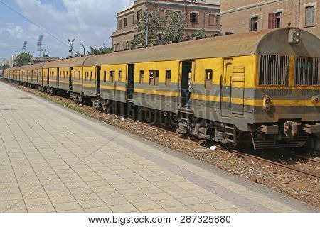Old Train At Misr Ramses Station In Cairo Egypt