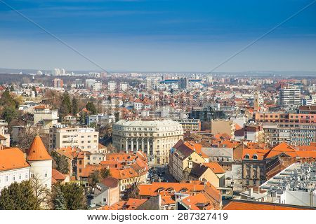 Zagreb Down Town Skyline, Panoramic View, Croatia Capital