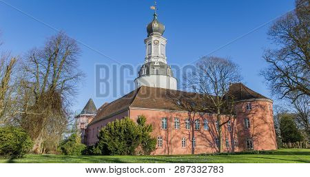Panorama Of The Castle And Park In The Historic City Jever, Germany