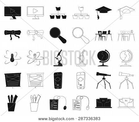 Vector Design Of Education And Learning Symbol. Set Of Education And School Stock Symbol For Web.