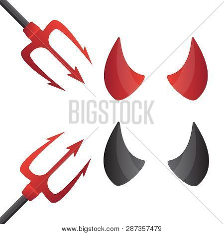Red And Black Devil Horns. Carnival Concept Devil Horns