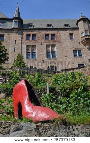 Marburg, Germany 10 July 2016: View Towards The Castle Of Marburg Hesse Germany