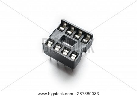 Ic Socket Electronic Component Isolated On White Background