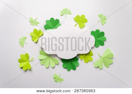 Happy St.patricks Day Shamrock Text Greeting Card