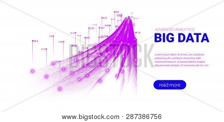 Big Data Visualization. Abstract Technology Background With Glow And Movement Effect. Landing Page F