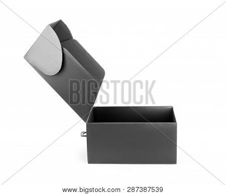 Black Blank Box Isolated On White Background