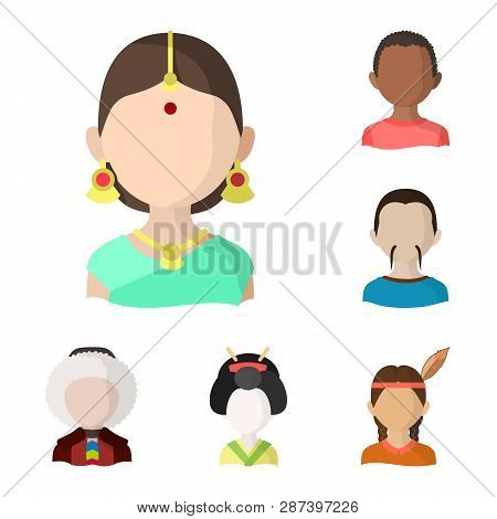 Vector Illustration Of Nation And Race  Sign. Set Of Nation And User Vector Icon For Stock.