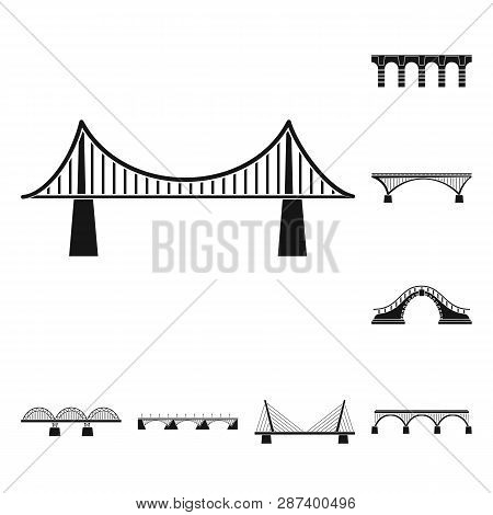 Vector Design Of Construct And Side Icon. Set Of Construct And Bridge Vector Icon For Stock.