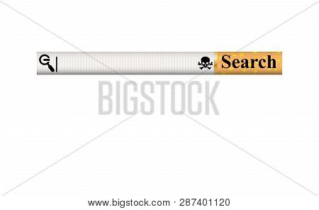 Struggle Of Nicotine Addiction. Searching... Simple Concept. Search Bar Element Design, Search Boxes