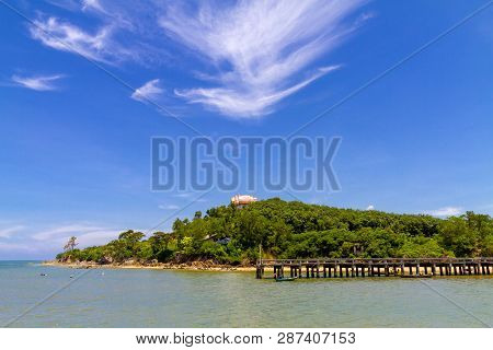 Beach And Sky Idyllic At Baan Koh Teap Beach At Chumphon Province Thailand Is Famous For Travel