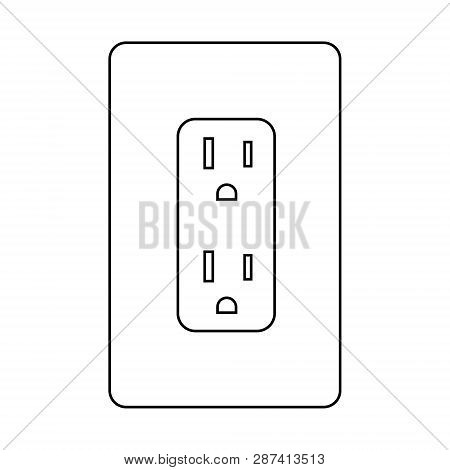 Electrical Socket Type B. Power Plug And Canada Flag Vector Illustration.