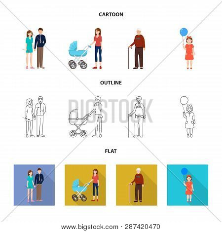 Isolated Object Of Character And Avatar  Symbol. Collection Of Character And Portrait Stock Symbol F