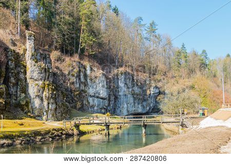 Landscape River Pegnitz Of Velden Bavaria Germany