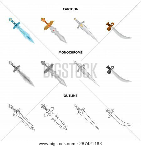 Vector Design Of Game  And Armor  Sign. Collection Of Game  And Blade  Stock Vector Illustration.
