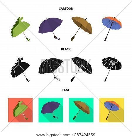 Vector Illustration Of Protection And Closed Sign. Collection Of Protection And Rainy Stock Vector I