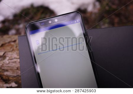 Modern Mobile Phone With Large Screen, Close-up And Assembly Details