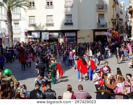 Carnival Of Cadiz Capital, Andalusia. Spain. Europe On March 3, 2019