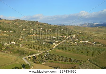Panorama Of The Green Landscape Of Sambuca