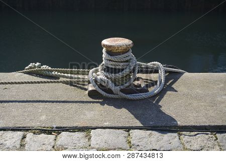 Pier In The Harbour Of Buesum North Sea