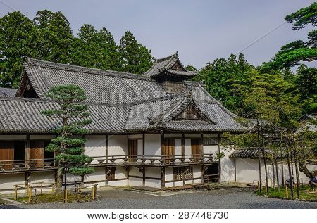 Akita, Japan - Oct 4, 2017: Ancient Buddhist Temple In Akita, Japan. Buddhism In Japan Has Been Prac