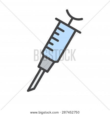 Sringe Line Icon On Background For Graphic And Web Design. Simple Vector Sign. Internet Concept Symb