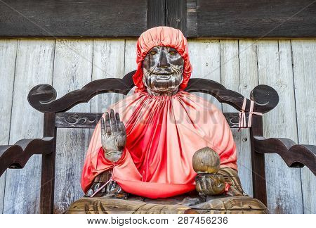 Binzuru Wooden Statue In Daibutsu-den Todai-ji Temple, Nara, Japan