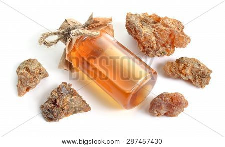 Sweet Myrrh Or Opopanax, Also Known As Opobalsam. Isolated On White