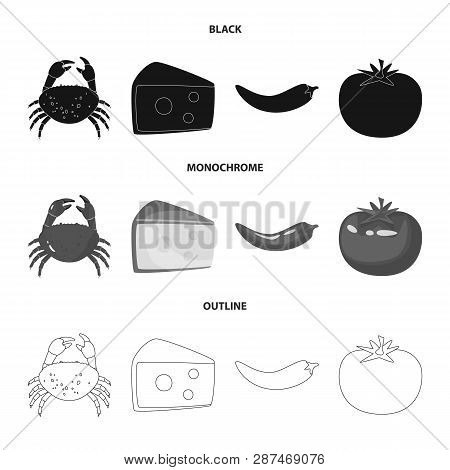 Vector Illustration Of Taste And Product Icon. Set Of Taste And Cooking Vector Icon For Stock.