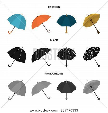 Vector Design Of Protection And Closed Sign. Collection Of Protection And Rainy Vector Icon For Stoc