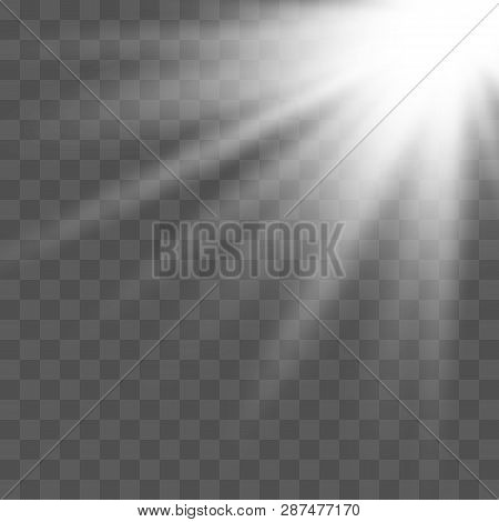 Sunlight Lens Flare Light Effect. Bright Beautiful Star. Vector Illustration Eps10