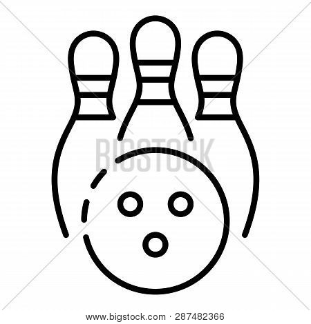 Bowling Kegling Icon. Outline Bowling Kegling Icon For Web Design Isolated On White Background