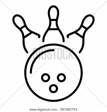 Bowling Kingpin Strike Icon. Outline Bowling Kingpin Strike Icon For Web Design Isolated On White Ba