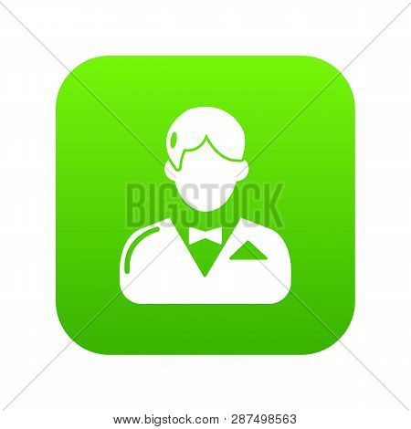 Croupier Icon Green Isolated On White Background